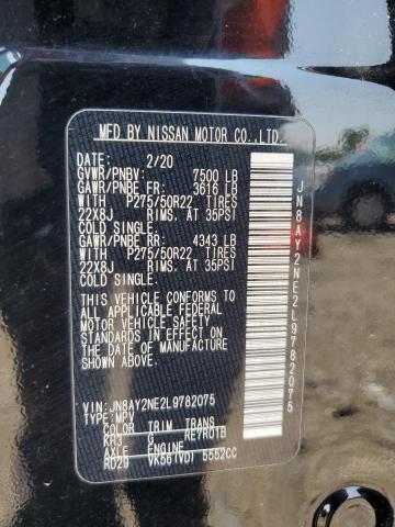 JN8AY2NE2L9782075 - 2020 NISSAN ARMADA PLATINUM BLACK photo 13