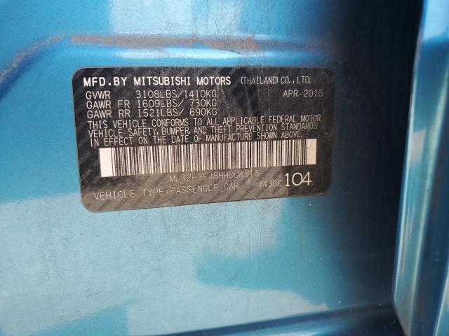 ML32F3FJ8HH004516 - 2017 MITSUBISHI MIRAGE G4 ES BLUE photo 12