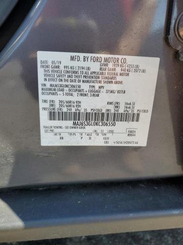 MAJ6S3GL0KC306550 - 2019 FORD ECOSPORT SE BLUE photo 13