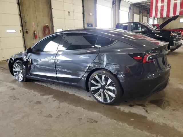 5YJ3E1EA4SF008256 - 2025 TESLA MODEL 3 GRAY photo 2
