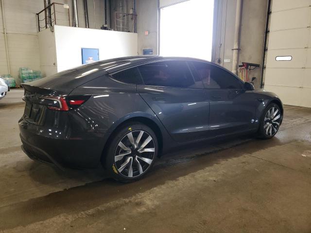 5YJ3E1EA4SF008256 - 2025 TESLA MODEL 3 GRAY photo 3