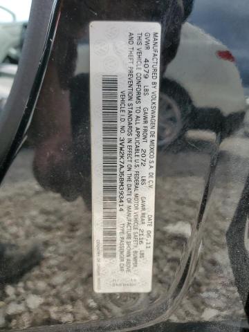 3VW2K7AJ5BM393414 - 2011 VOLKSWAGEN JETTA BASE 黑色 照片 12