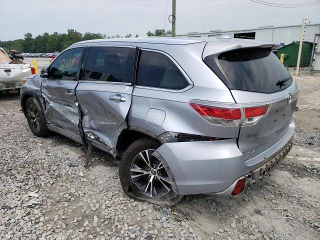 5TDKKRFH6GS503530 - 2016 TOYOTA HIGHLANDER XLE Արծաթագույն լուսանկար 2