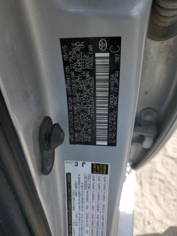 JTDKN3DU9F0443863 - 2015 TOYOTA PRIUS 银色 照片 12