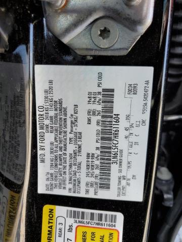 3LN6L5FC7HR611604 - 2017 LINCOLN MKZ RESERVE შავი ფოტო 10