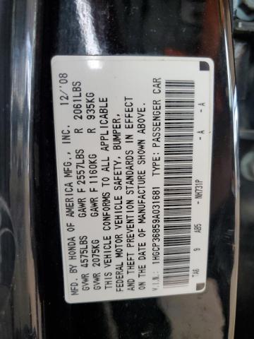 1HGCP36859A031681 - 2009 HONDA ACCORD EXL BLACK photo 13