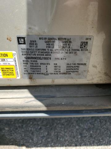 1GNKRHKD3GJ166974 - 2016 CHEVROLET TRAVERSE LT TAN photo 14