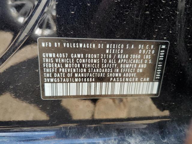 3VWG57AU1LM016684 - 2020 VOLKSWAGEN GOLF BLACK photo 13