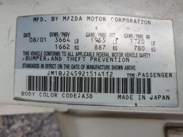 JM1BJ245921514112 - 2002 MAZDA PROTEGE PR5 白色 照片 13