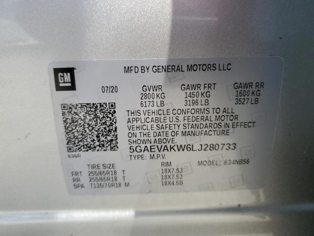 5GAEVAKW6LJ280733 - 2020 BUICK ENCLAVE ESSENCE Gümüş foto 13