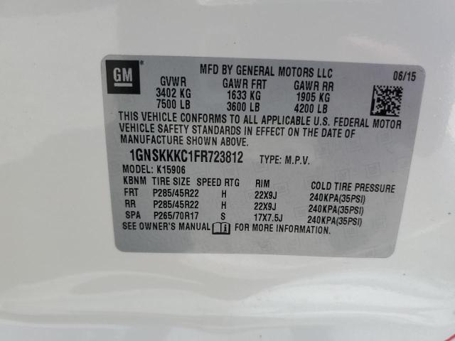 1GNSKKKC1FR723812 - 2015 CHEVROLET SUBURBAN K1500 LTZ CREAM photo 14