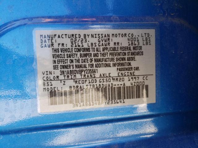 3N1AB8DV8PY235641 - 2023 NISSAN SENTRA SR BLUE photo 12