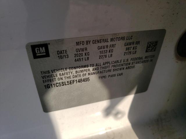 1G11C5SL5EF148495 - 2014 CHEVROLET MALIBU 1LT 白色 照片 12