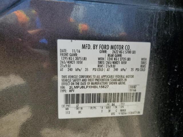 2LMPJ8LPXHBL15627 - 2017 LINCOLN MKX RESERVE Մոխրագույն լուսանկար 13