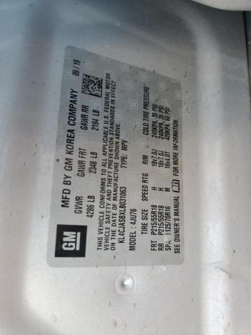 KL4CJASBXLB031063 - 2020 BUICK ENCORE PREFERRED SILVER photo 13