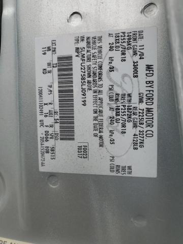 5LMFU27585LJ09199 - 2005 LINCOLN NAVIGATOR ტურკოუსი ფოტო 10