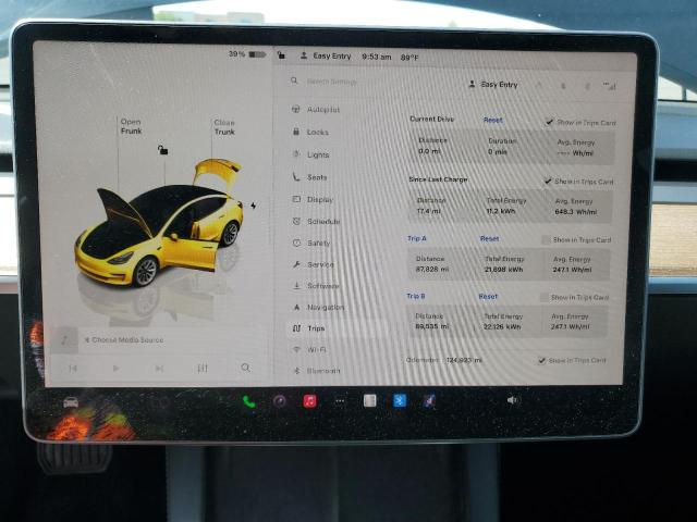 5YJ3E1EA2NF290854 - 2022 TESLA MODEL 3 შავი ფოტო 9