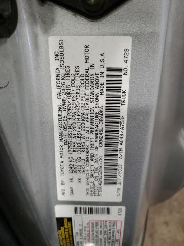 5TEUU42N35Z095781 - 2005 TOYOTA TACOMA ACCESS CAB ვერცხლისფერი ფოტო 12