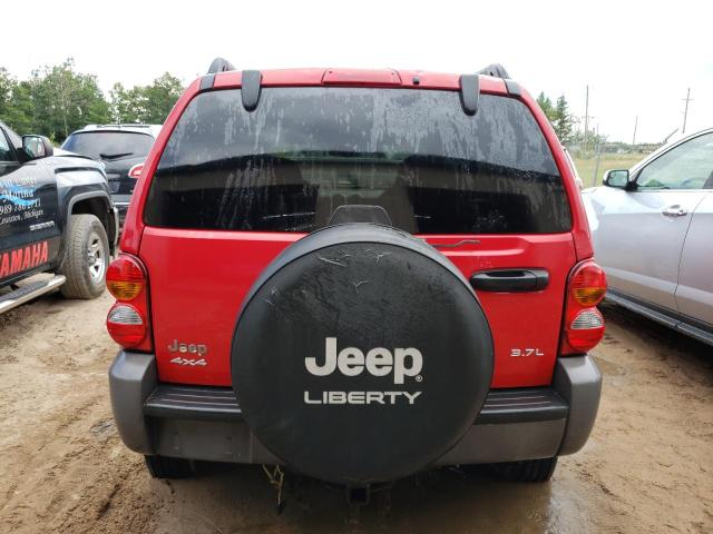 1J4GL48K14W321187 - 2004 JEEP LIBERTY SPORT RED photo 6