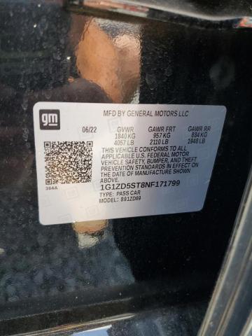 1G1ZD5ST8NF171799 - 2022 CHEVROLET MALIBU LT BLACK photo 12