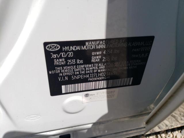 5NPEH4J27LH023465 - 2020 HYUNDAI SONATA LIMITED WHITE photo 13