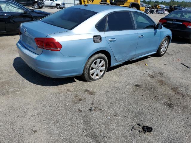 1VWAP7A36CC088764 - 2012 VOLKSWAGEN PASSAT S TURQUOISE photo 3