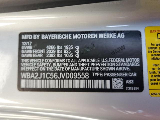 WBA2J1C56JVD09558 - 2018 BMW 230I SILVER photo 12