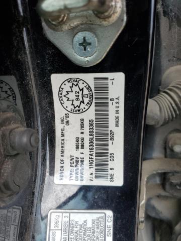 1HGFA16306L803365 - 2006 HONDA CIVIC DX VP Qara foto 12