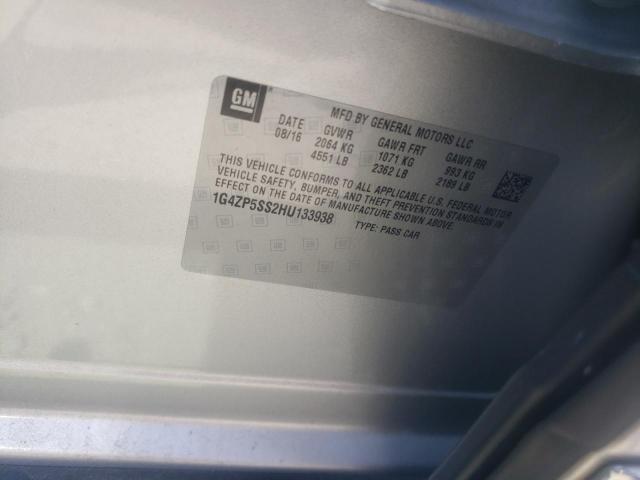 1G4ZP5SS2HU133938 - 2017 BUICK LACROSSE ESSENCE SILVER photo 12