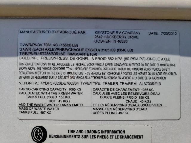 4YDF37026DE780264 - 2013 ALPI 5TH WHEEL 白色 照片 10