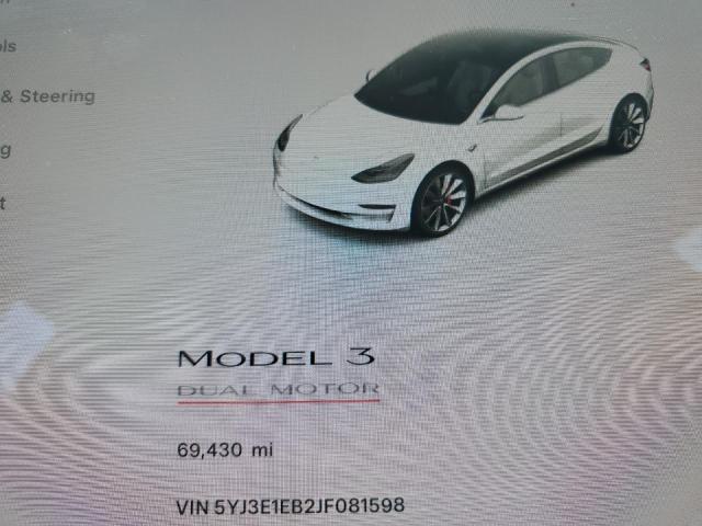 5YJ3E1EB2JF081598 - 2018 TESLA MODEL 3 WHITE photo 9