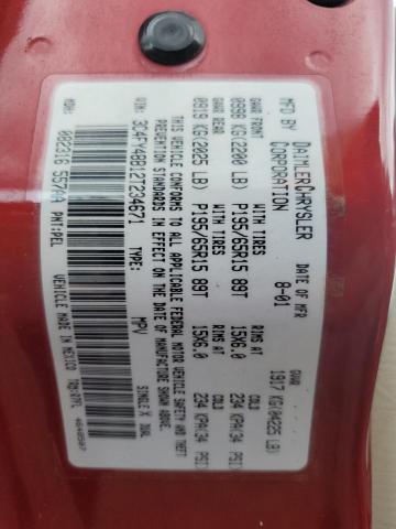 3C4FY48B12T234671 - 2002 CHRYSLER PT CRUISER CLASSIC 红色 照片 12