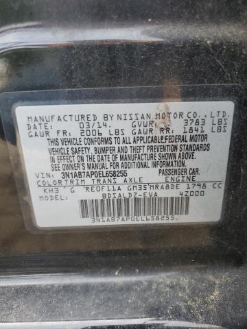 3N1AB7AP0EL658255 - 2014 NISSAN SENTRA S BLACK photo 12