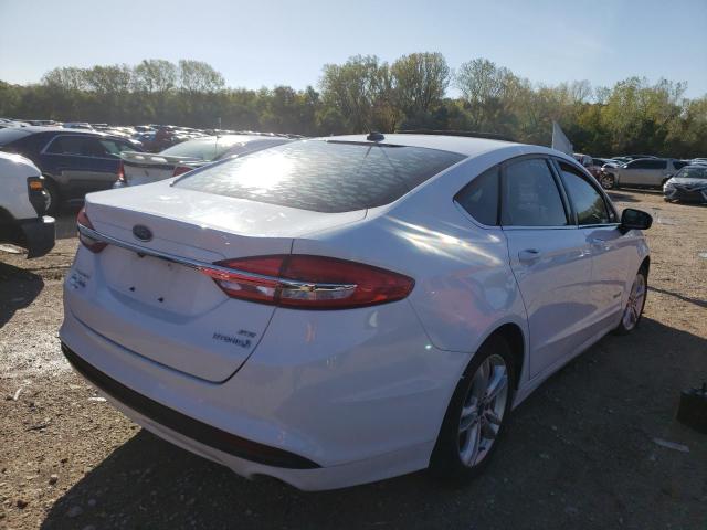 3FA6P0LUXJR206308 - 2018 FORD FUSION SE HYBRID WHITE photo 4