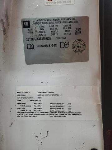 2G1WB5EK4B1306226 - 2011 CHEVROLET IMPALA LT 白色 照片 13