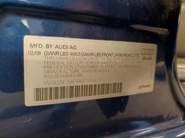 WAUAF78E58A145372 - 2008 AUDI A4 2.0T BLUE photo 13