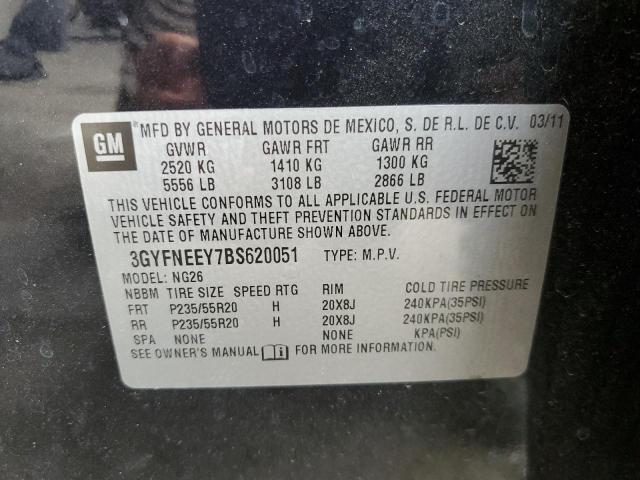 3GYFNEEY7BS620051 - 2011 CADILLAC SRX PERFORMANCE COLLECTION Қара фото 10