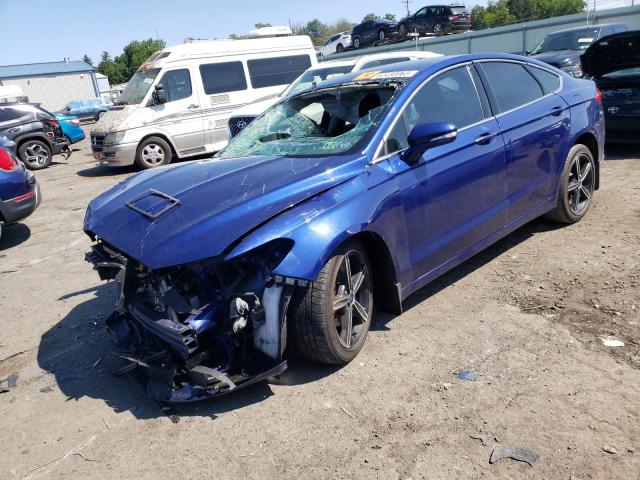 3FA6P0T90FR122842 - 2015 FORD FUSION SE BLUE photo 1