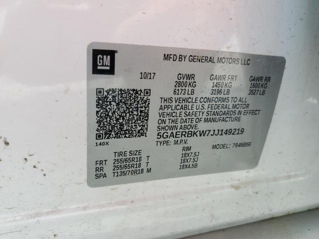 5GAERBKW7JJ149219 - 2018 BUICK ENCLAVE ESSENCE 白色 照片 13