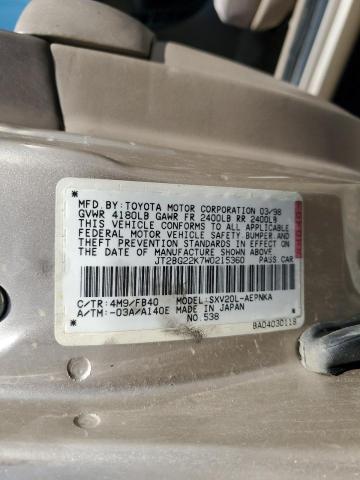 JT2BG22K7W0215360 - 1998 TOYOTA CAMRY CE GOLD photo 12