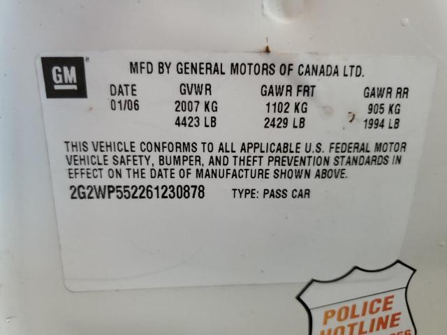 2G2WP552261230878 - 2006 PONTIAC GRAND PRIX 白色 照片 12