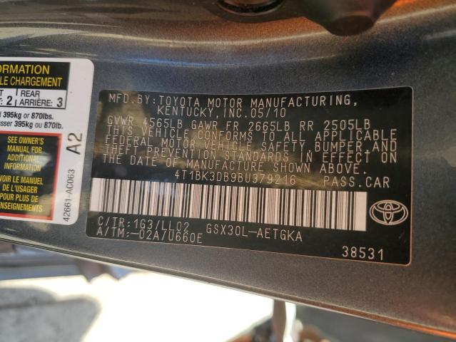 4T1BK3DB9BU379216 - 2011 TOYOTA AVALON BASE 灰色 照片 13