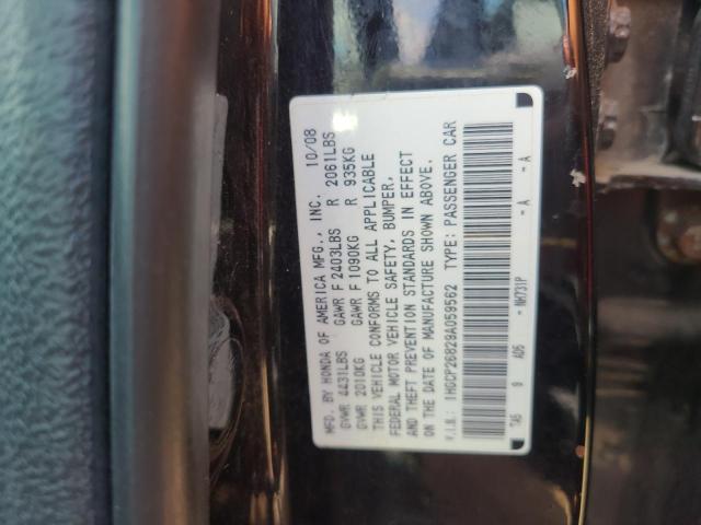 1HGCP26829A059562 - 2009 HONDA ACCORD EXL BLACK photo 12