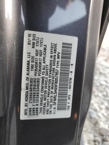 5FNRL5H69FB057957 - 2015 HONDA ODYSSEY EXL GRAY photo 13