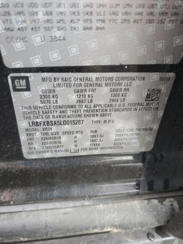 LRBFXBSA5LD015287 - 2020 BUICK ENVISION PREFERRED 黑色 照片 12