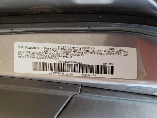 4S4WX91DX84409313 - 2008 SUBARU TRIBECA GRAY photo 13