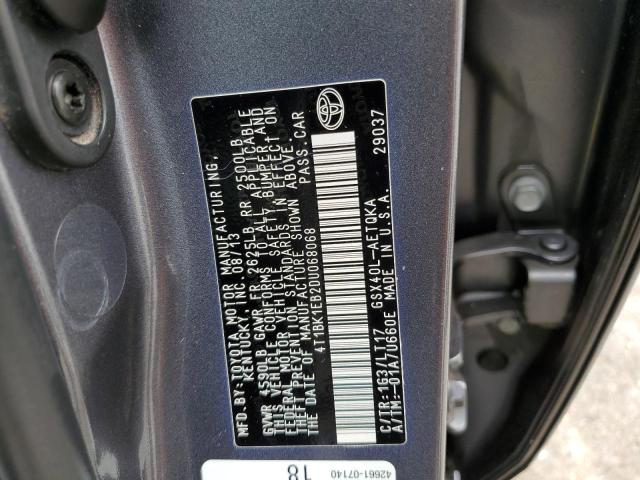 4T1BK1EB2DU068068 - 2013 TOYOTA AVALON BASE Boz foto 12