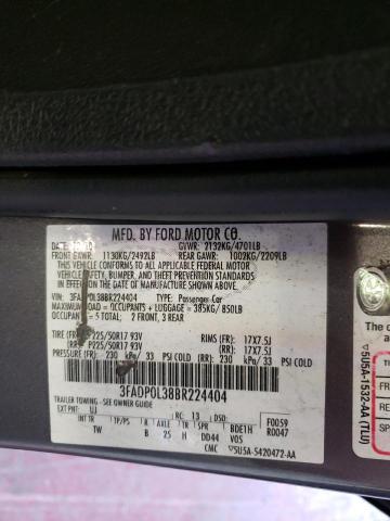 3FADP0L38BR224404 - 2011 FORD FUSION HYBRID GRAY photo 12