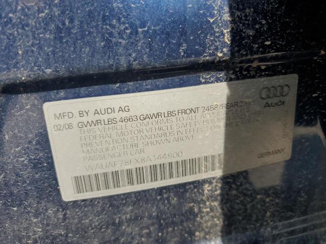 WAUAF78EX8A144900 - 2008 AUDI A4 2.0T BLUE photo 13