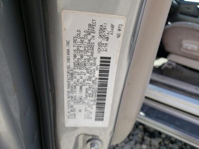 5TDBT44A92S119370 - 2002 TOYOTA SEQUOIA SR5 SILVER photo 13